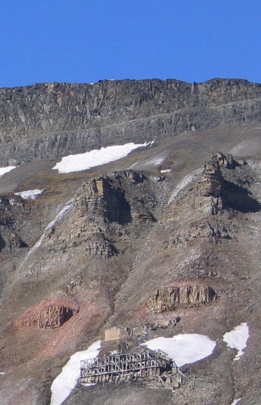 Entrance to a mine above Longyearbyen